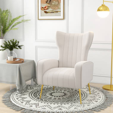 White velvet wingback deals chair